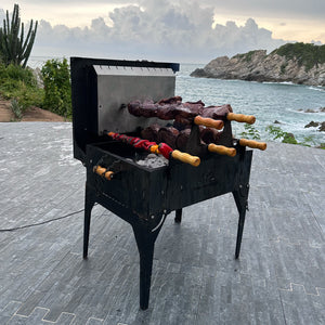 Asador PORTÁTIL Premium 5 Espadas (semi-cromado)