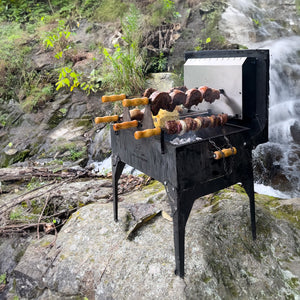 Asador PORTÁTIL Premium 5 Espadas (semi-cromado)